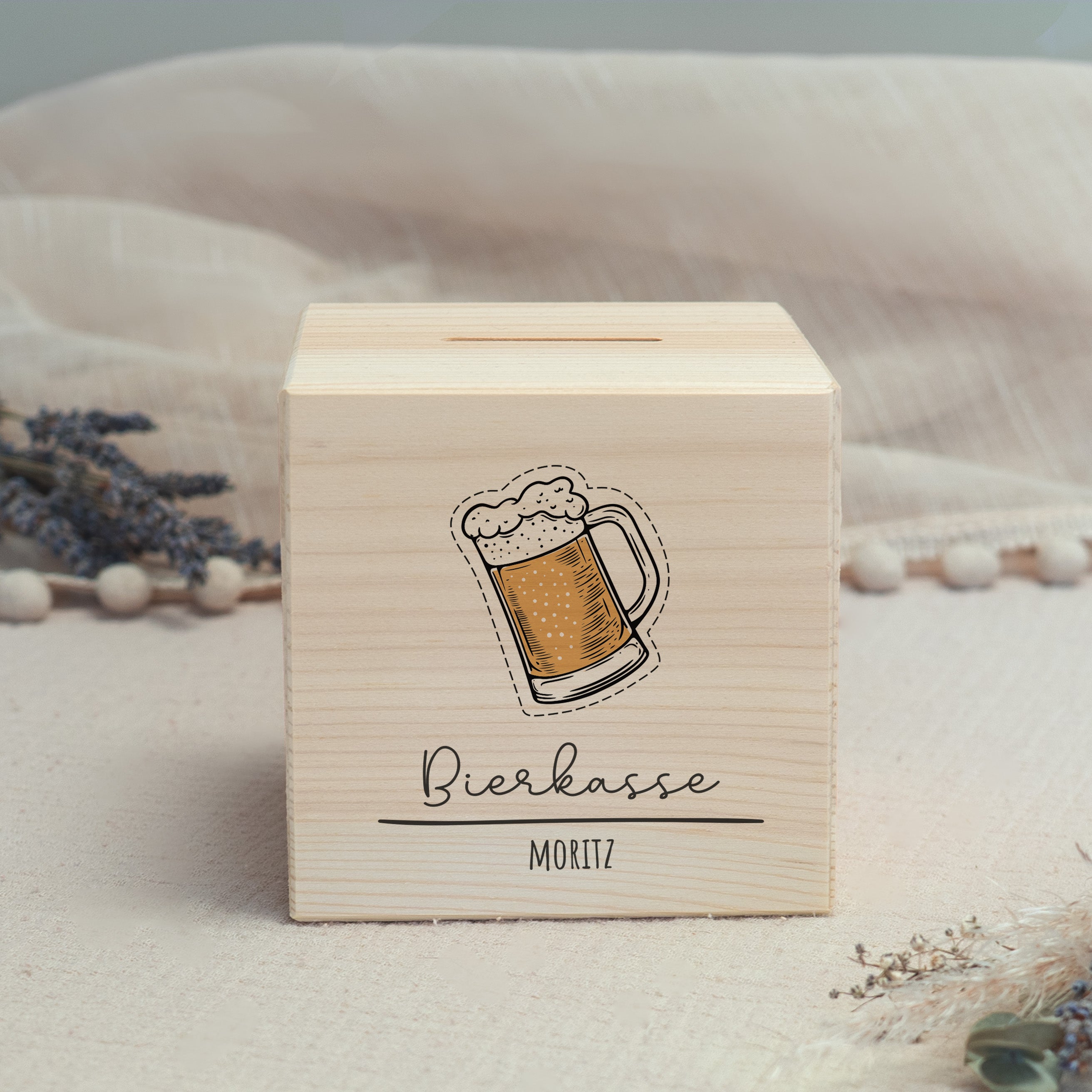 Personalisierte Spardose für Männer Bierkasse