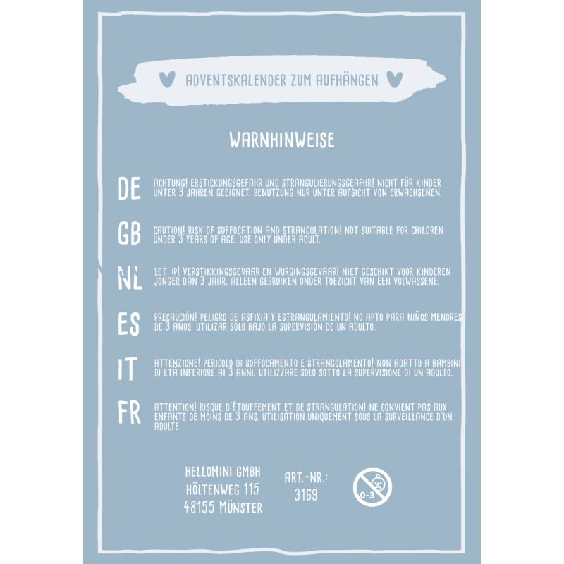 Adventskalender "Winter Bär" personalisiert für Kind