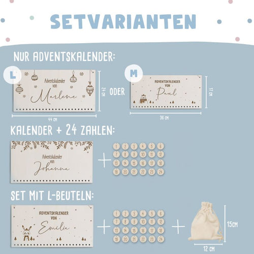 Adventskalender "Winter Bär" personalisiert für Kind