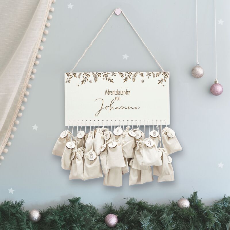 Adventskalender "Zweige" personalisiert für Kind