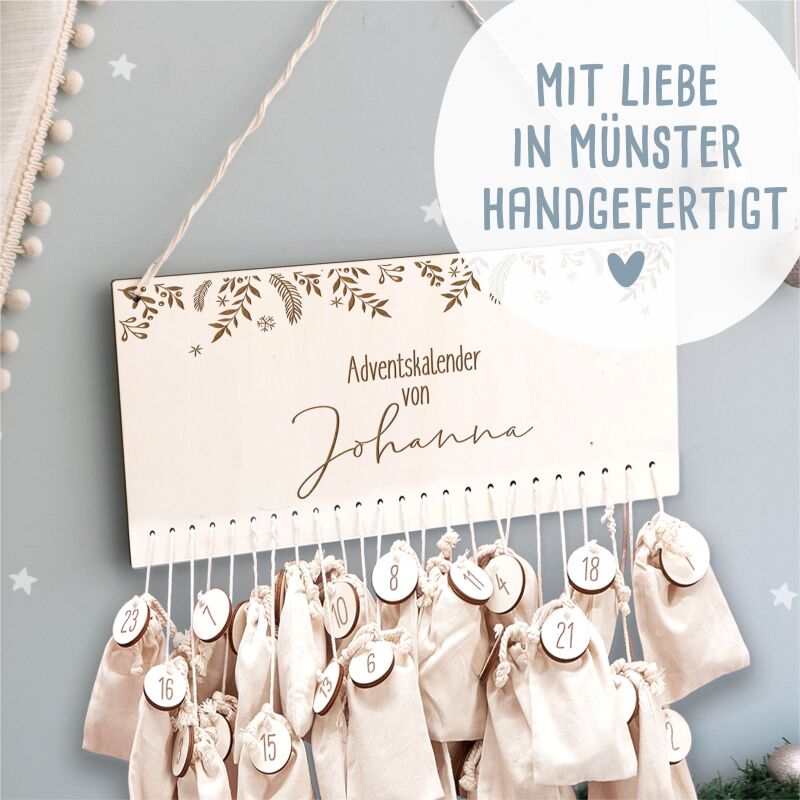 Adventskalender "Zweige" personalisiert für Kind