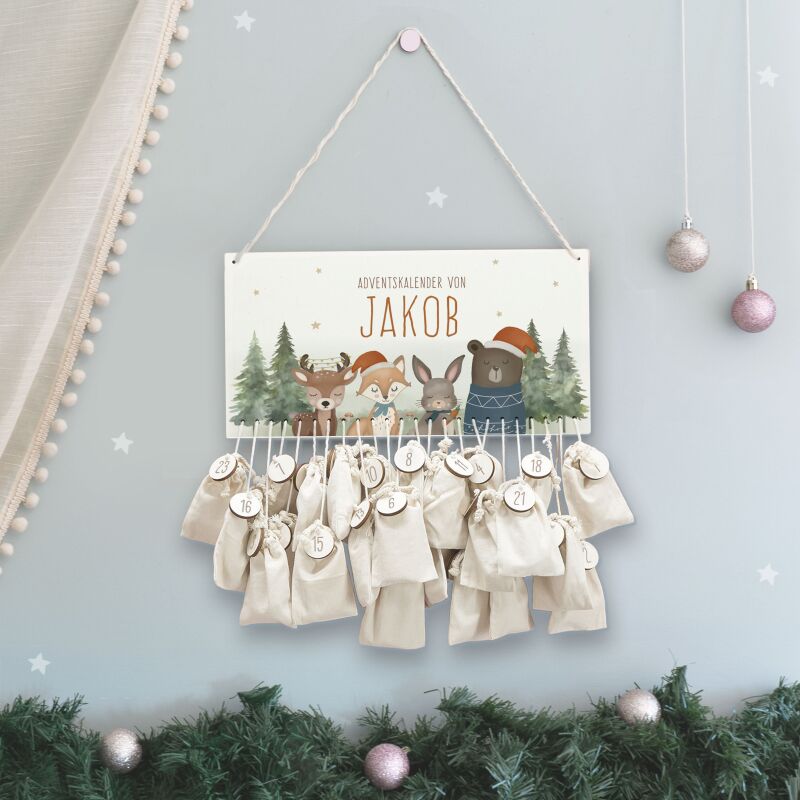 Aquarell Adventskalender "Waldtiere" für Kinder