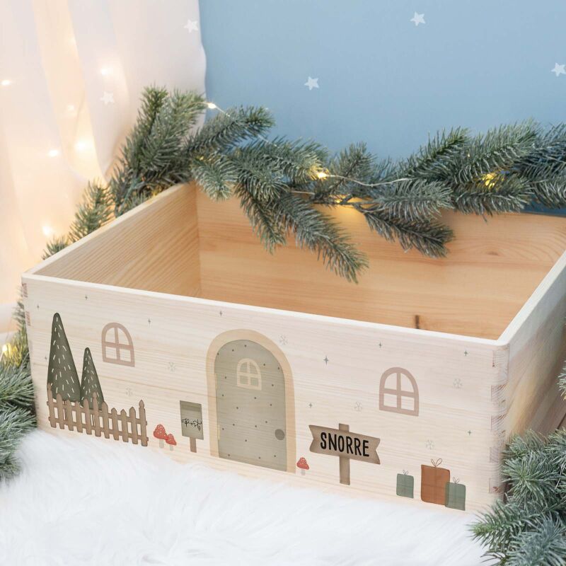 Aquarell-Adventskiste "Wichtel", Adventskalender zum Befüllen