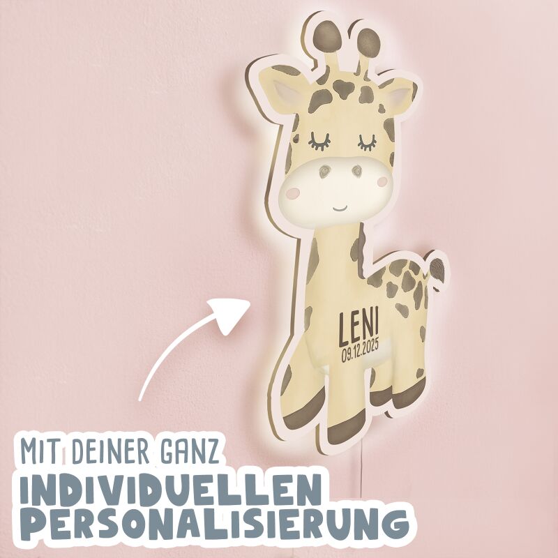 Aquarell Nachtlicht "Giraffe"