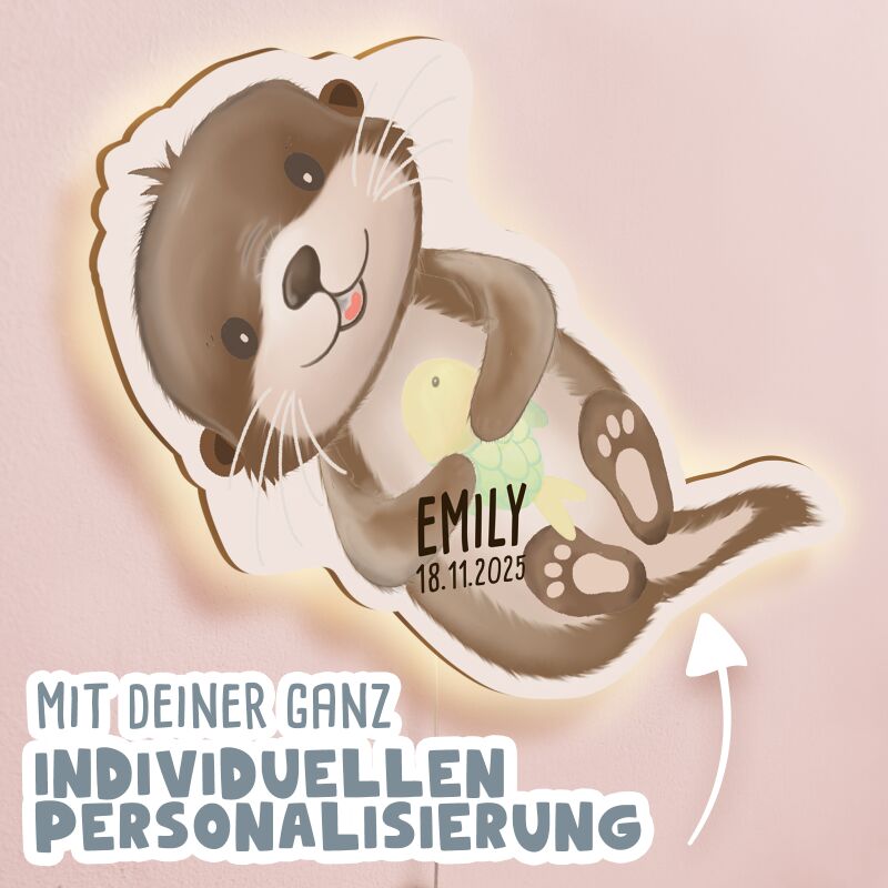 Aquarell Nachtlicht "Otter"