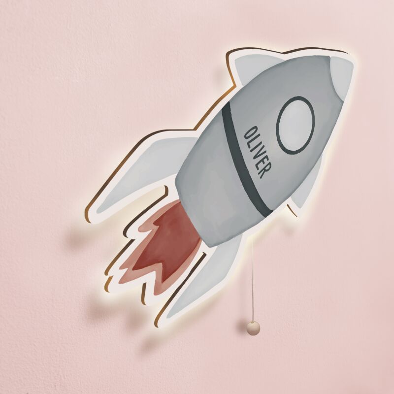 Aquarell Nachtlicht "Rakete"