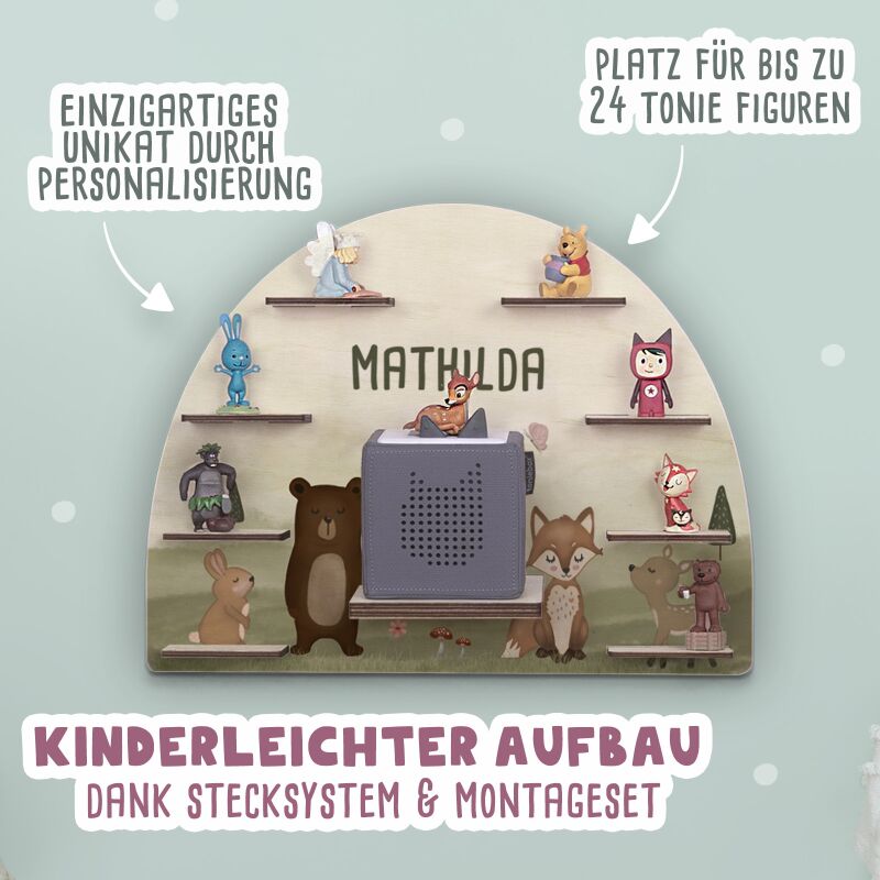 Aquarell-Regal "Waldtiere" für die Toniebox