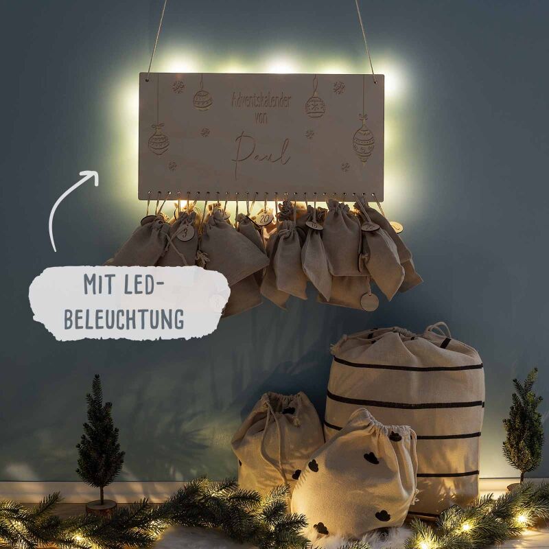 Beleuchteter Adventskalender "Weihnachtskugel"