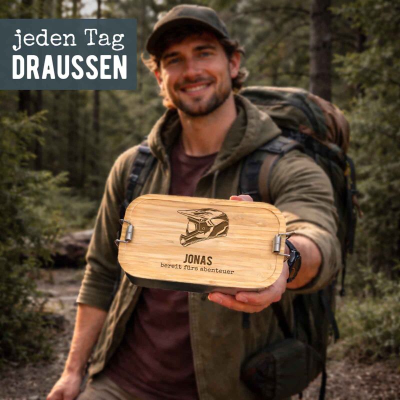 Brotdose Edelstahl "Mountainbike"