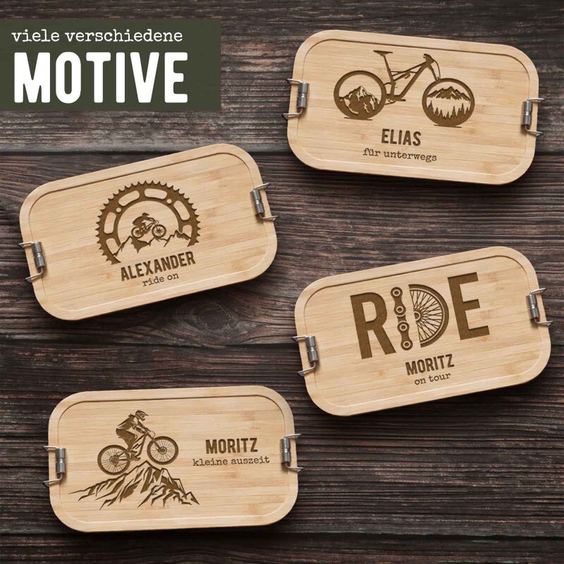 Brotdose Edelstahl "Mountainbike"