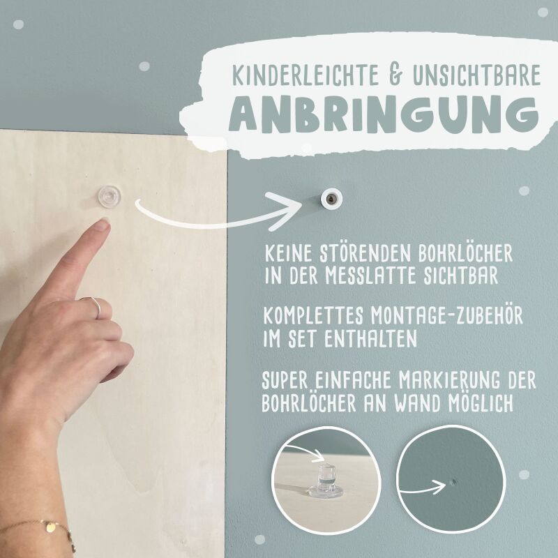 Bunte Messlatte für Kinder Elefant