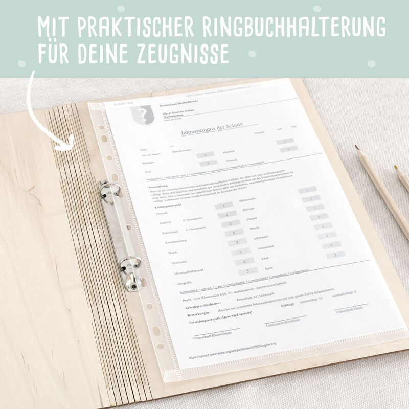 Einschulungs-Set Zeugnismappe und Stiftehalter "Hase"