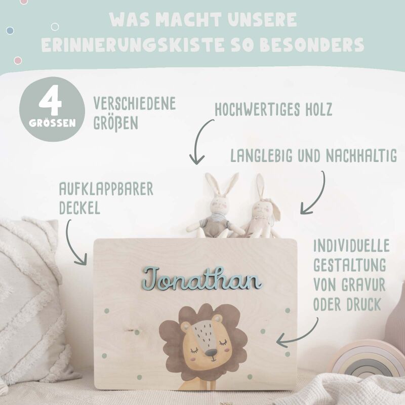 Erinnerungsbox 3D-Name "Wal" Aquarell