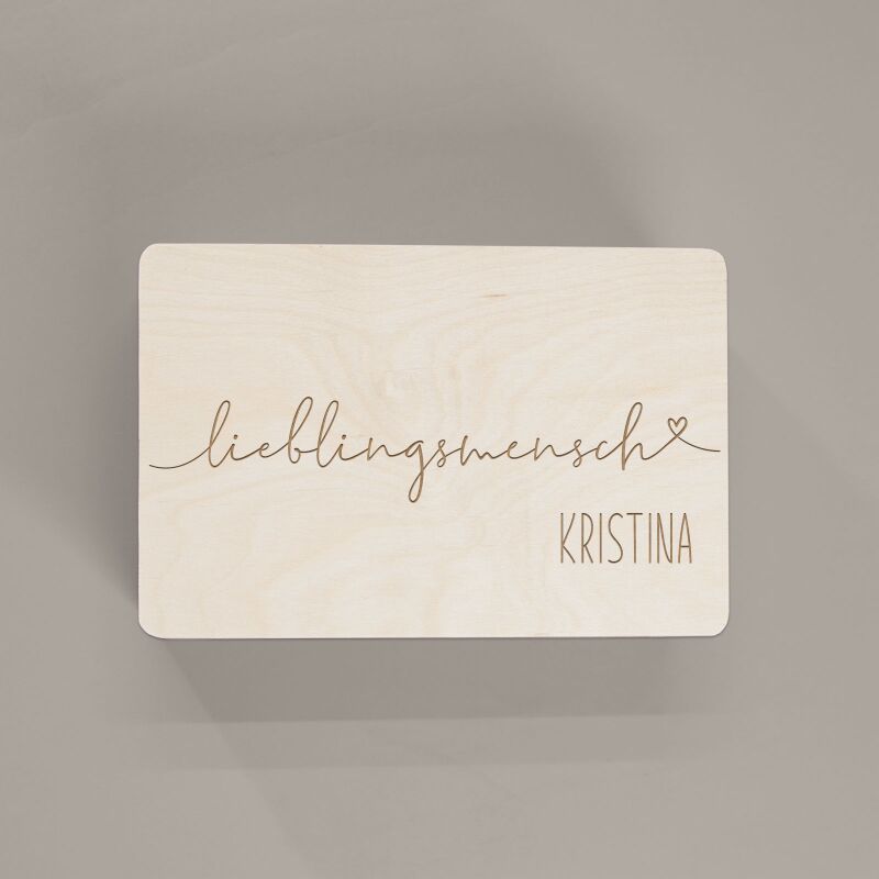 Erinnerungsbox aus Holz "Lieblingsmensch" personalisiert