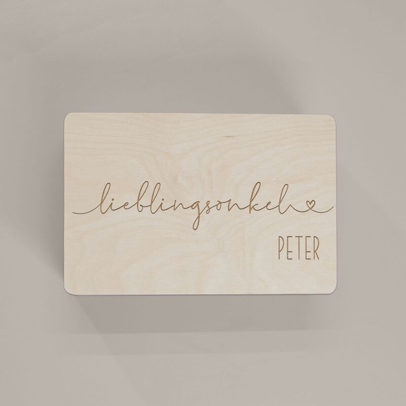 Erinnerungsbox aus Holz "Lieblingsonkel" personalisiert