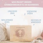 Erinnerungsbox Geschenk zur Kommunion "Kreuz Rosa" Aquarell