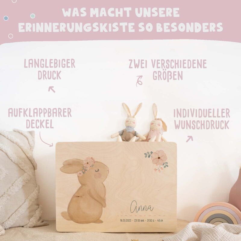 Erinnerungsbox "Hase" Aquarell