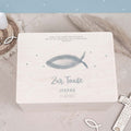 Erinnerungsbox Taufgeschenk "Christenfisch" Aquarell