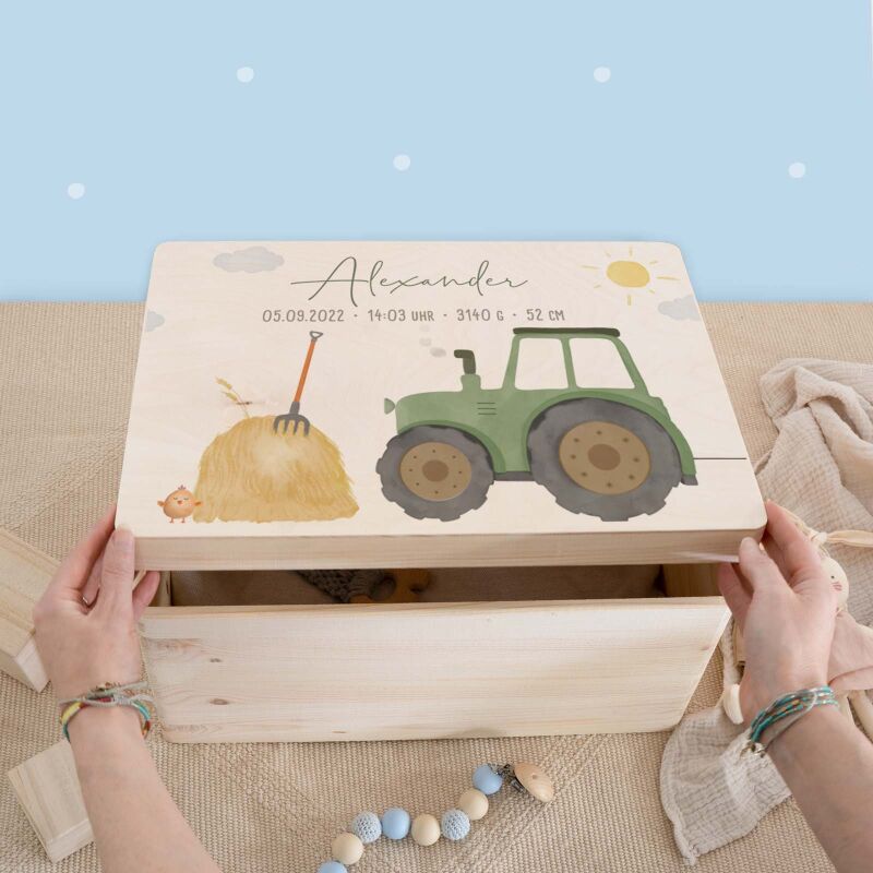 Erinnerungsbox "Trecker" Aquarell