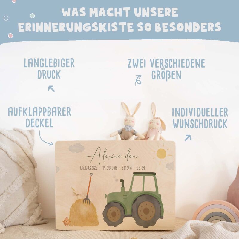 Erinnerungsbox "Trecker" Aquarell