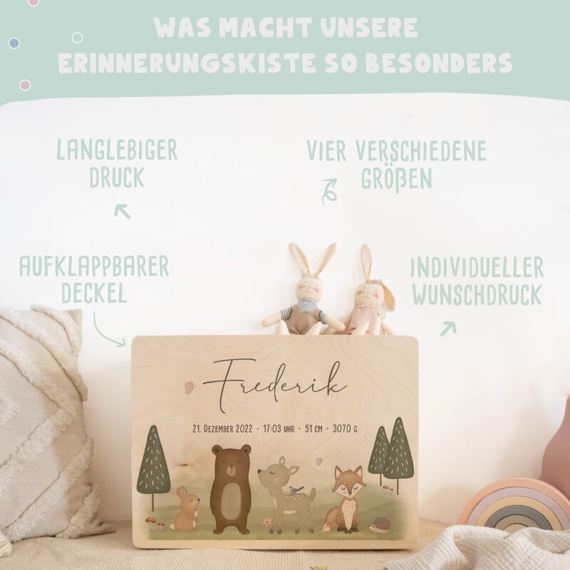 Erinnerungsbox "Waldmotiv" Aquarell