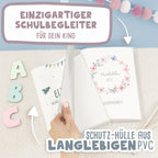Hausaufgabenheft-Hülle mit personalisiertem Einleger "Blumenkranz Bunt" DIN A5