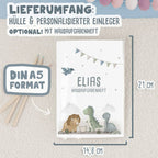 Hausaufgabenheft-Hülle mit personalisiertem Einleger "Dinowelt" DIN A5