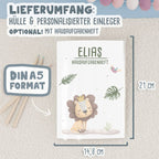 Hausaufgabenheft-Hülle mit personalisiertem Einleger "Löwe" DIN A5