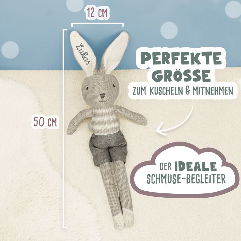 Jollein Kuscheltier "Hase Grau"