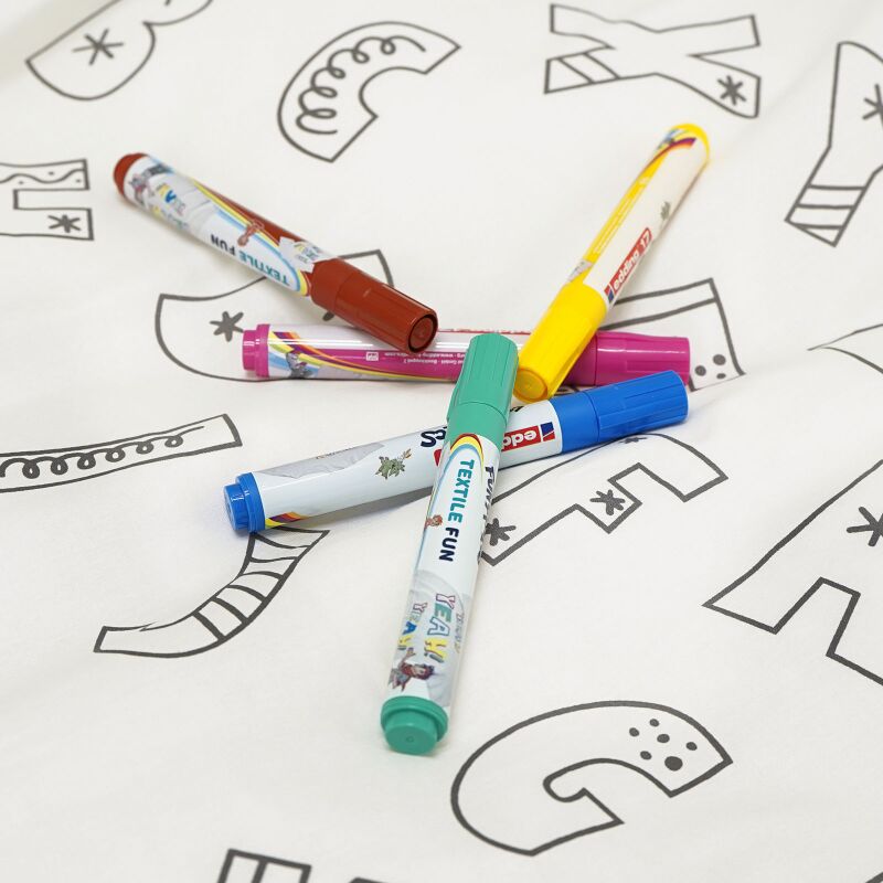 Kinder Bettwäsche-Set ABC zum Ausmalen
