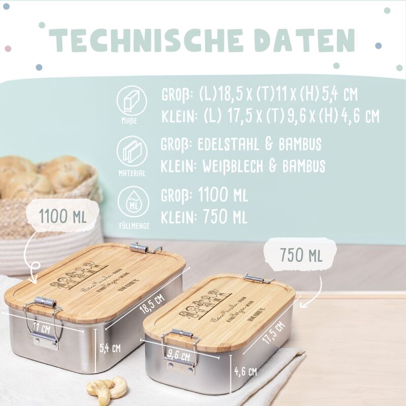 Lunchbox "Kleine Menschen" Abschiedsgeschenk Lehrer/in Erzieher/in Gravur