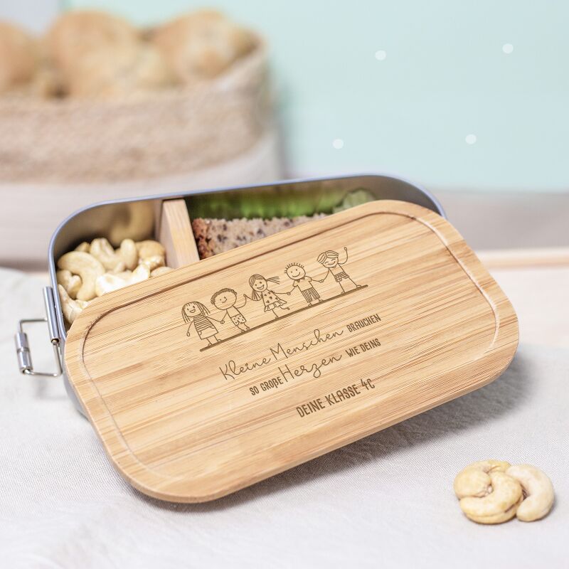Lunchbox "Kleine Menschen" Abschiedsgeschenk Lehrer/in Erzieher/in Gravur