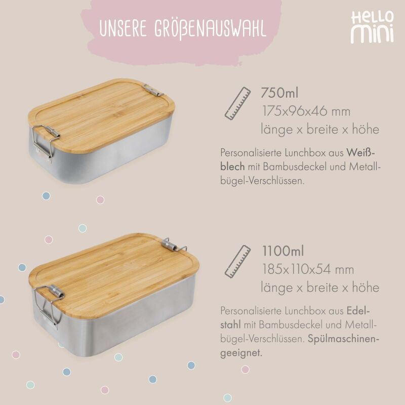Lunchbox & Trinkflasche Set "Wal" bunt bedruckt