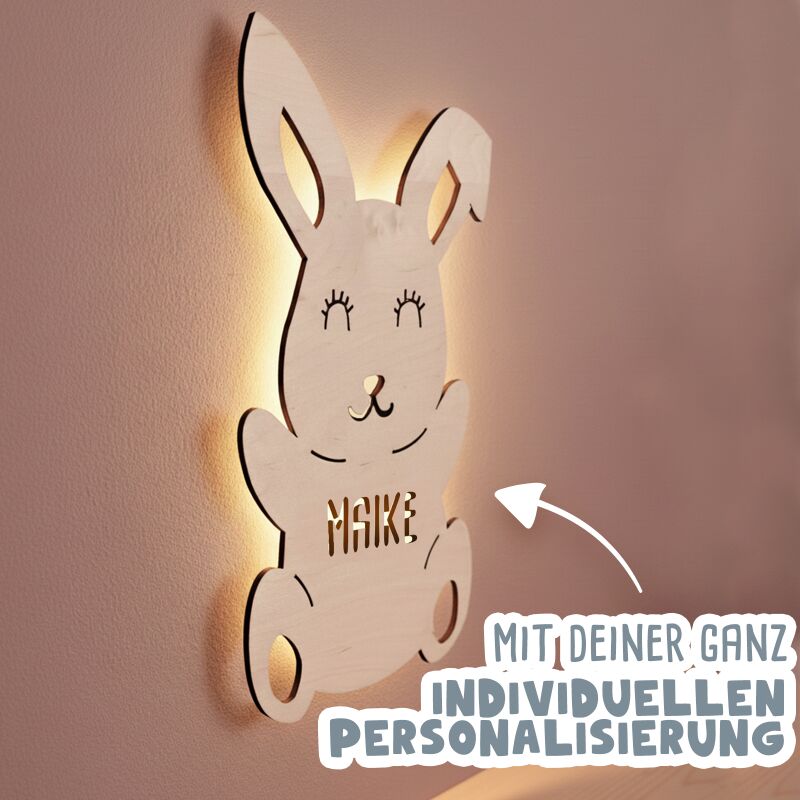 Nachtlicht „Hannes der Hase“ personalisiert Laser