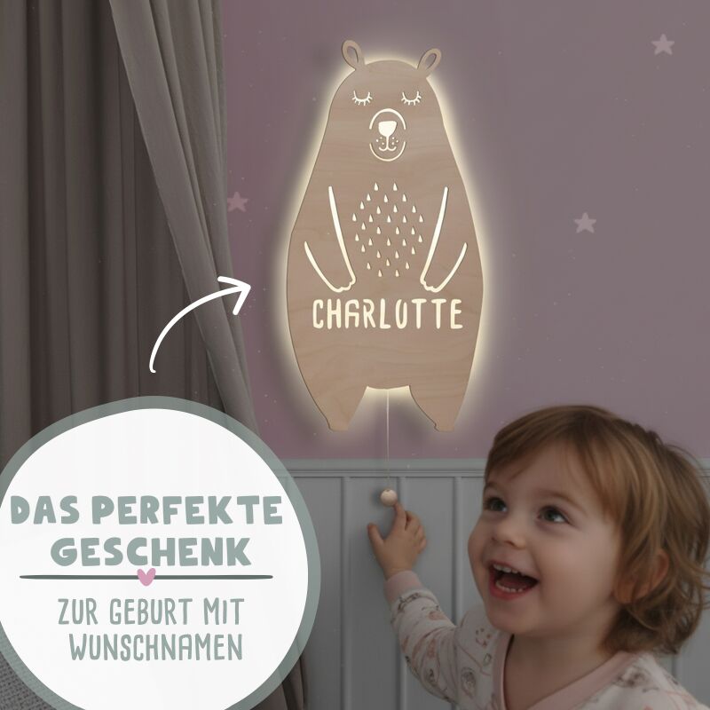 Nachtlicht „Winnie das Wölkchen“ personalisiert Laser