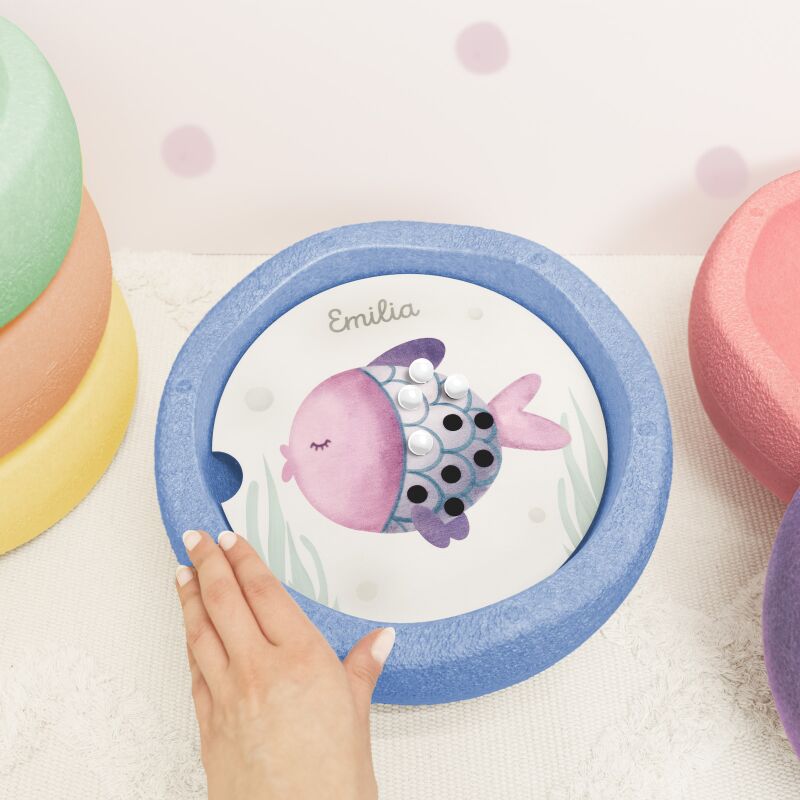 Personalisierte Abenteuerplatte "Fisch" für Stapelstein®