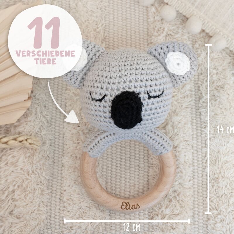 Personalisierte Babyrassel "Koala"