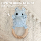 Personalisierte Babyrassel "Nilpferd"