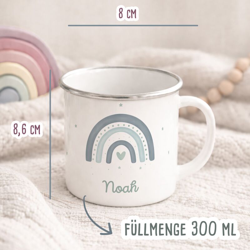Emaille-Tasse „Polizeiauto“ personalisiert Sublimation