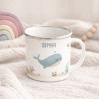 Emaille-Tasse „Wal“ personalisiert Sublimation