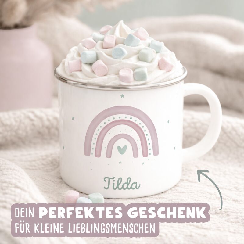 Emaille-Tasse „Wal“ personalisiert Sublimation