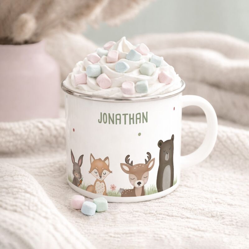 Emaille-Tasse „Wald“ personalisiert Sublimation