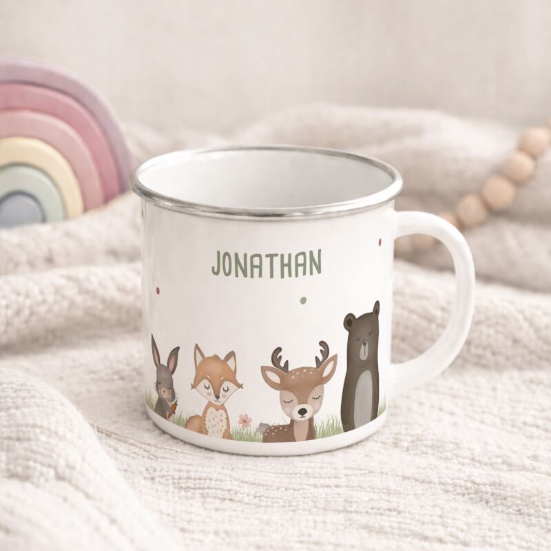 Emaille-Tasse „Wald“ personalisiert Sublimation