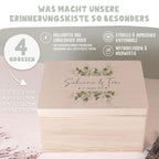 Personalisierte Erinnerungsbox zur Hochzeit Aquarell "Blätter"