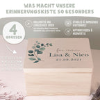 Personalisierte Erinnerungsbox zur Hochzeit Aquarell "Eukalyptus - für immer"