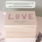 Personalisierte Erinnerungsbox zur Hochzeit Aquarell "LOVE Rosa"