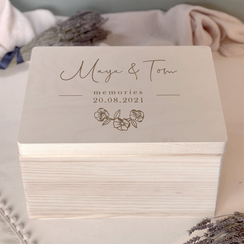 Personalisierte Erinnerungsbox zur Hochzeit "Blumen Memories"