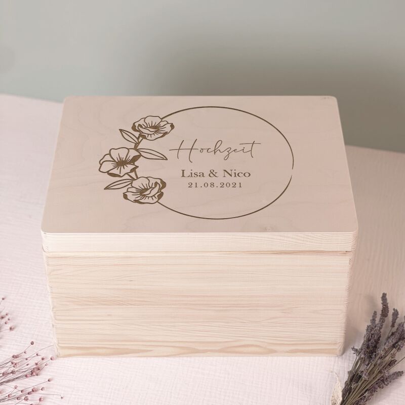 Personalisierte Erinnerungsbox zur Hochzeit "Blumenkreis"