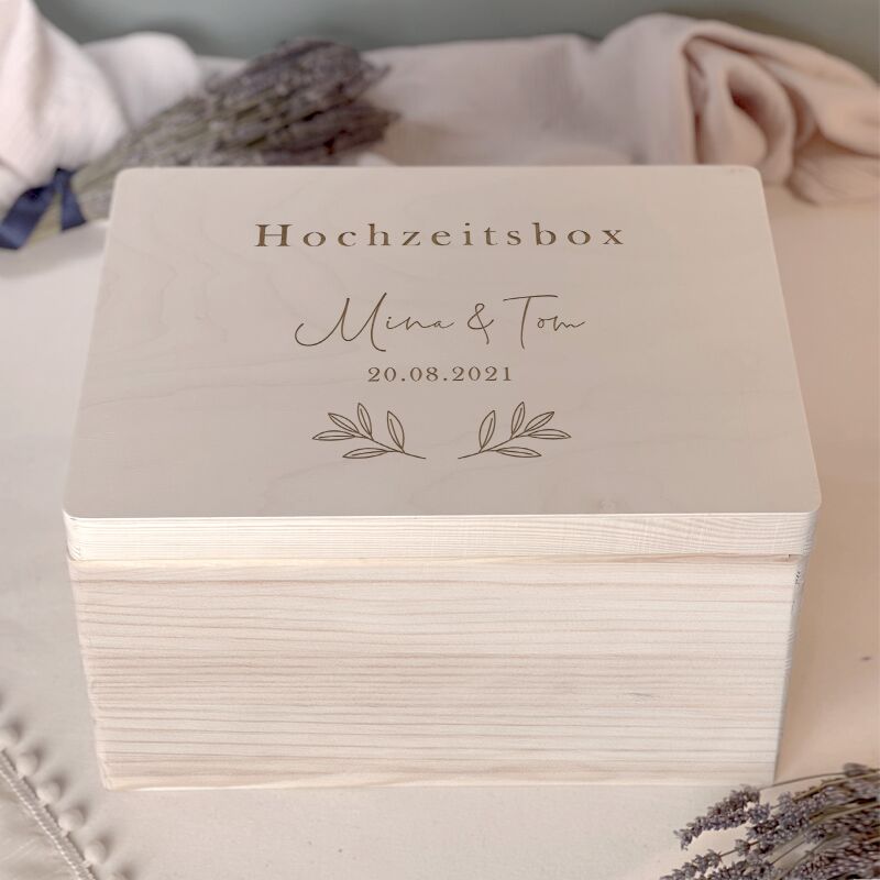 Erinnerungsbox zur Hochzeit „Hochzeitsbox“ personalisiert Gravur