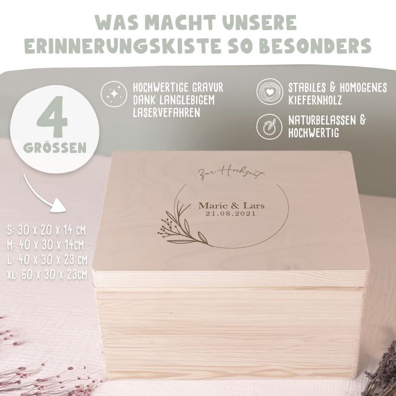 Personalisierte Erinnerungsbox zur Hochzeit "Pflanzenkreis"